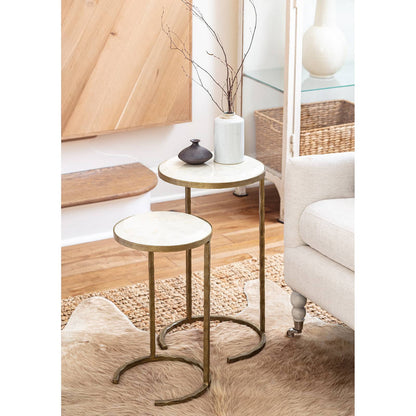 Regina Andrew Bone Veneer Nesting Tables in Brass 30-1007BRS