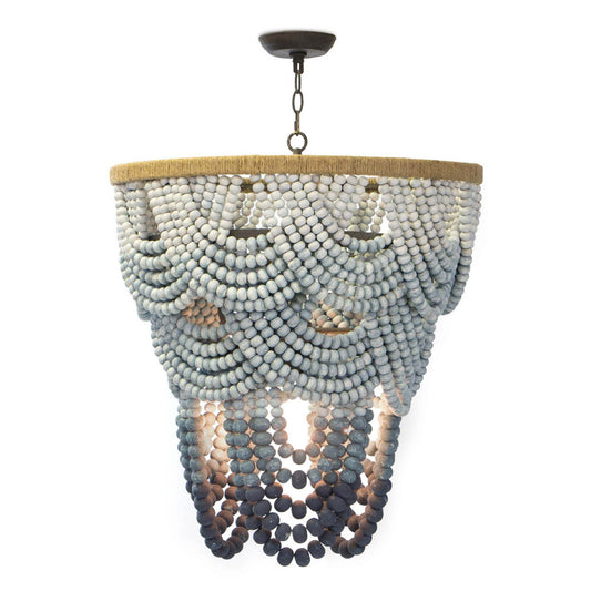 Coastal Living Ombre Wood Bead Chandelier 16-1179