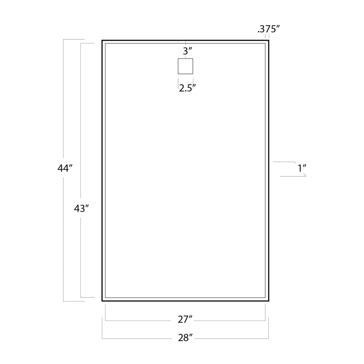 Regina Andrew Hanging Rectangle Mirror in Steel 21-1046STL