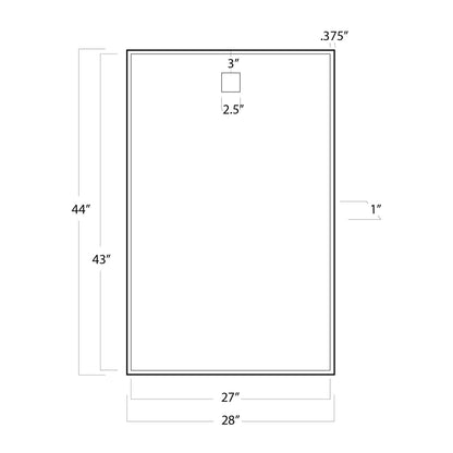 Regina Andrew Hanging Rectangle Mirror in Steel 21-1046STL