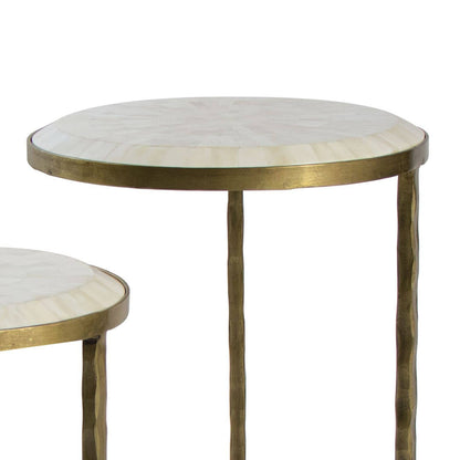 Regina Andrew Bone Veneer Nesting Tables in Brass 30-1007BRS