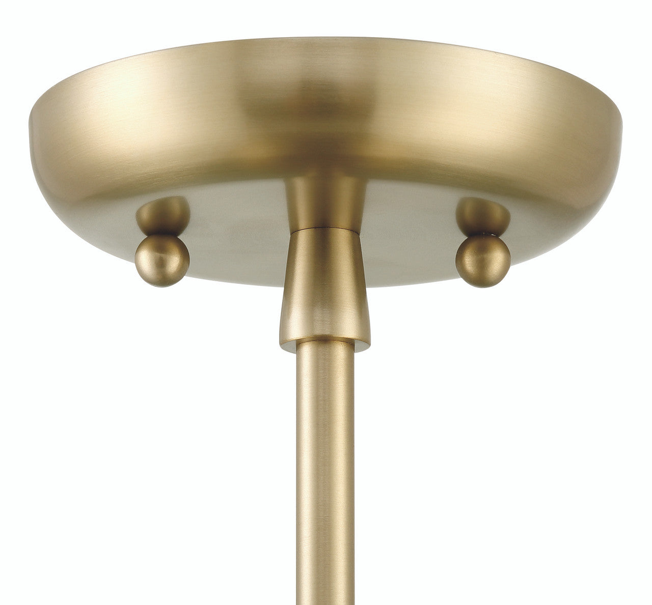 Lumanity Lighting Lincoln Tapered Metal 11" Antique Brass Semi-Flush Mount Ceiling Light in Plated Antiqued Brass, Off White Enamel  L090-0038