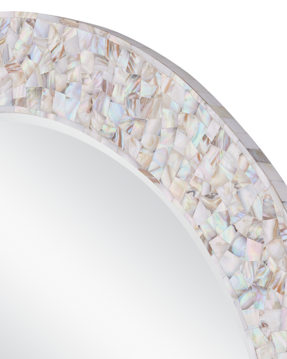 Currey & Co. Uma Mother of Pearl Round Mirror 1000-0154