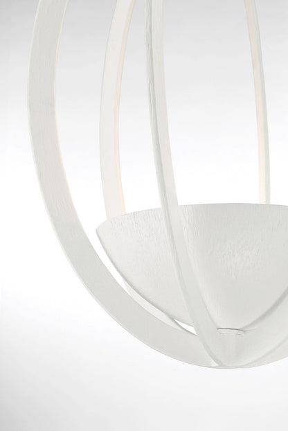 Lumanity Lighting Eclipse 2-Light Contemporary White Oval Chandelier in Gesso White  9000-2004