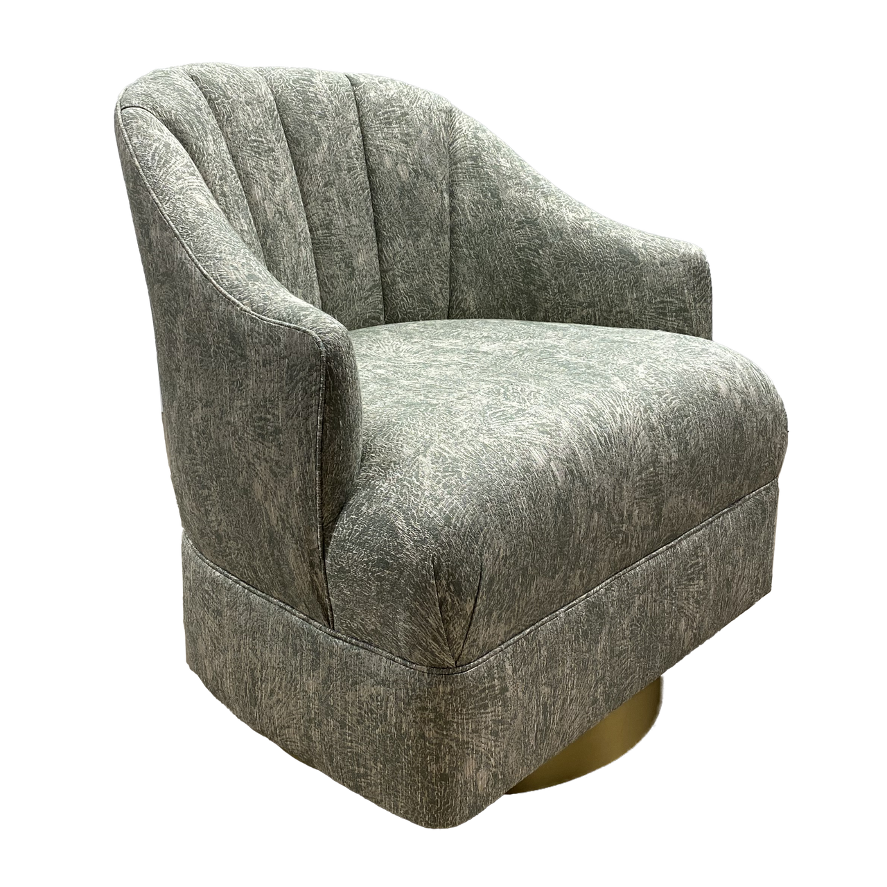 Currey & Co. Upholstered Inga Swivel Chair, Cindaria Celadon 7000-0742