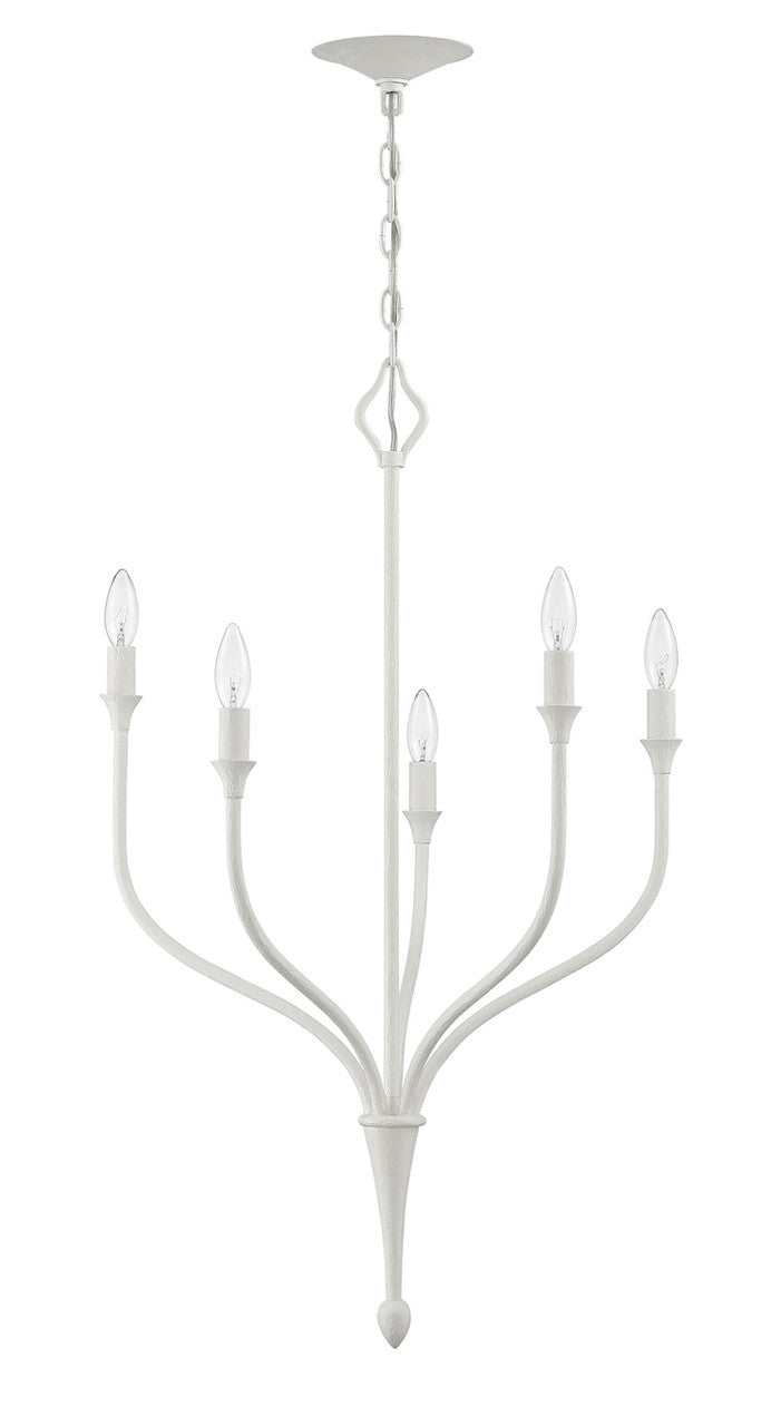 Lumanity Lighting Rhodes 5-Light White Contemporary Statement Chandelier in Gesso White  9000-2000