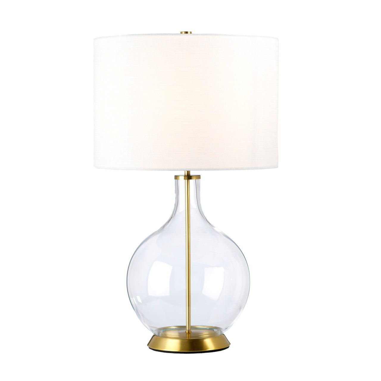 Lucas McKearn Orb 1lt Table Lamp - Aged Brass (Complete with White Shade)