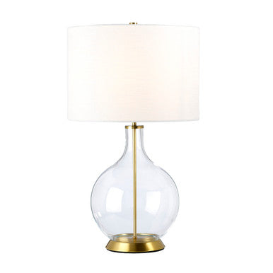 Lucas McKearn Orb 1lt Table Lamp - Aged Brass (Complete with White Shade)