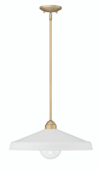 Lumanity Lighting Brooks Matte White 18" Adjustable Barn Light Pendant in Painted Matte White, Gold Leaf, Satin Brass  L090-0044