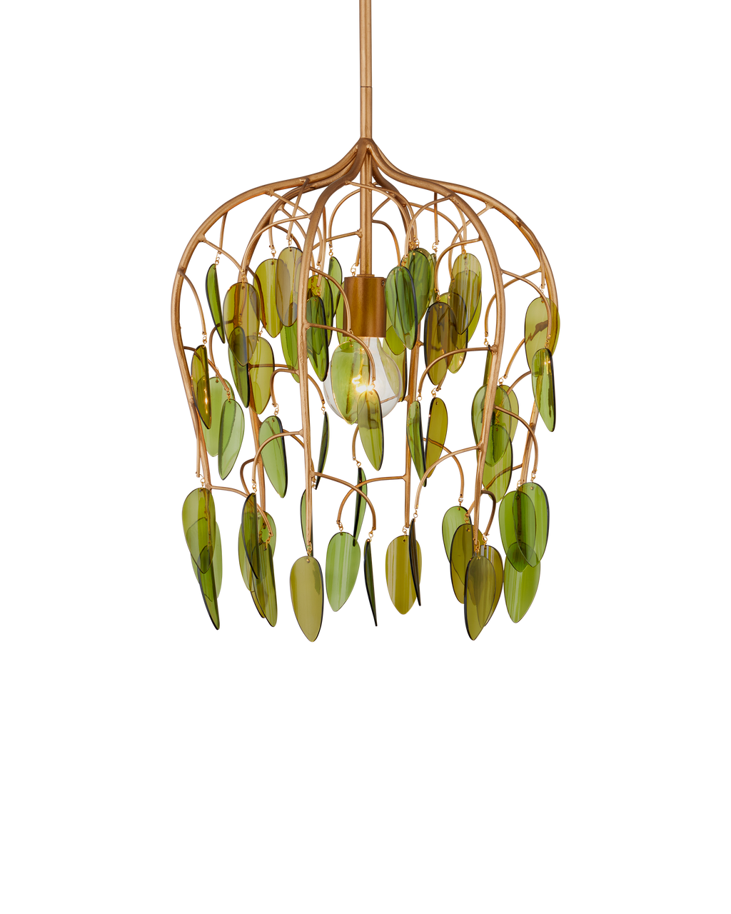 Currey & Co Midsummer Pendant in Brass/Green 9000-1227