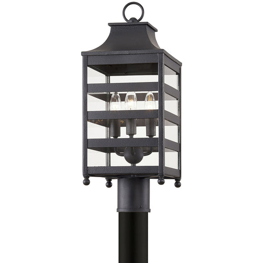 Troy Lighting 3 Light Holstrom Post in Forged Iron P7435