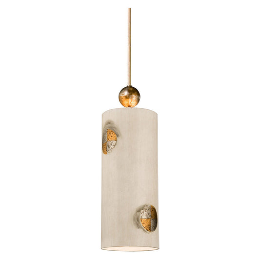 Lucas McKearn Compass Inspired Dining and Island Pendant in Ivory and Light Brown Accents