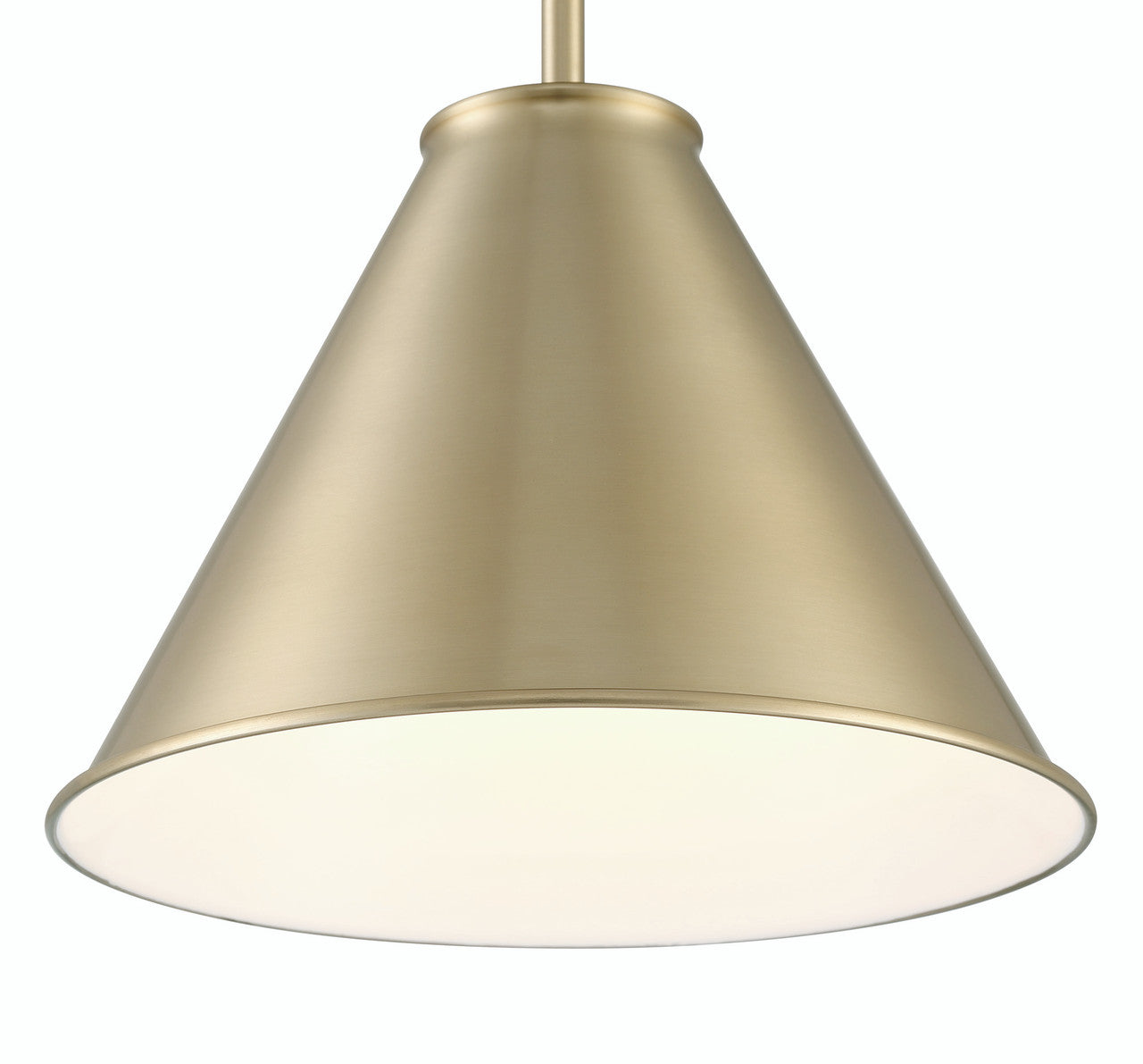 Lumanity Lighting Lincoln Tapered Metal 11" Antique Brass Semi-Flush Mount Ceiling Light in Plated Antiqued Brass, Off White Enamel  L090-0038