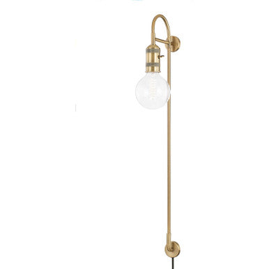 Troy Lighting 1 Light Dean Plug-In Sconce in Patina Brass PTL8136-PBR