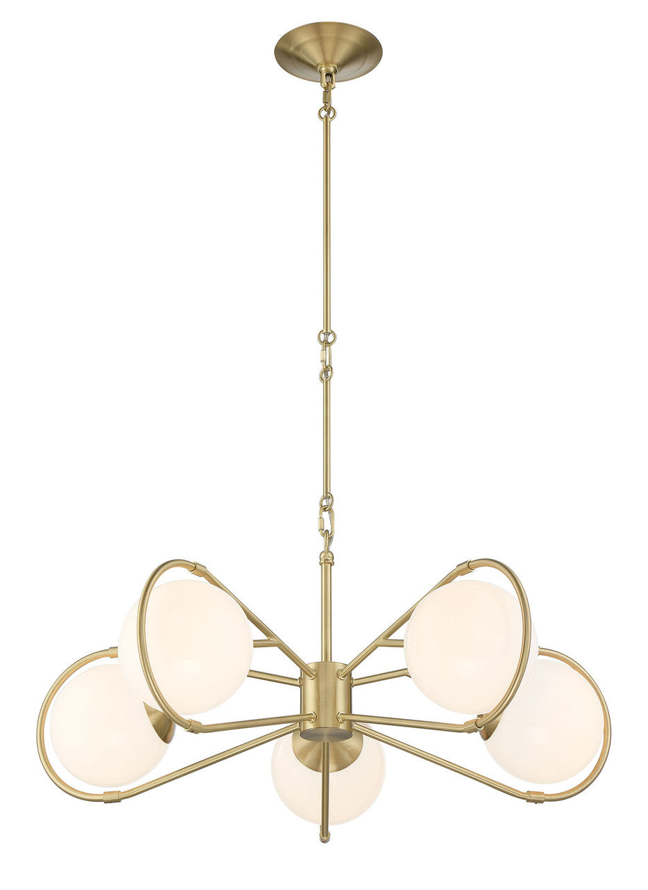 Lumanity Lighting Gio 5-Light Modern Brass Statement Chandelier in Starburst Brass  L090-0021