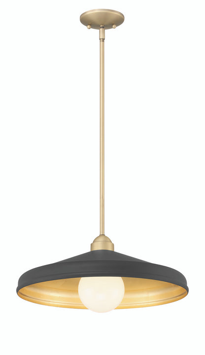 Lumanity Lighting Brooks Matte Black 18" Adjustable Barn Light Pendant in Painted Matte Black, Gold Leaf, Satin Brass    L090-0045