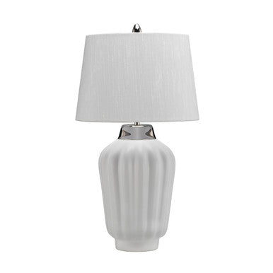 Lucas McKearn Bexley Table Lamp in White and Polished Nickel