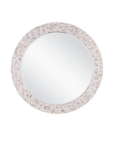 Currey & Co. Uma Mother of Pearl Round Mirror 1000-0154