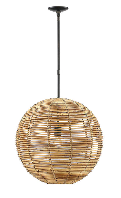 Lumanity Lighting Kingston Rattan Single-Light Globe Pendant in Oil Rubbed Bronze  L090-0004