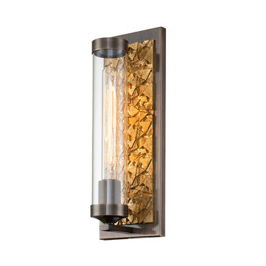 Lucas McKearn Elysian 1 Light Sconce in Dark Bronze & Gold Leaf