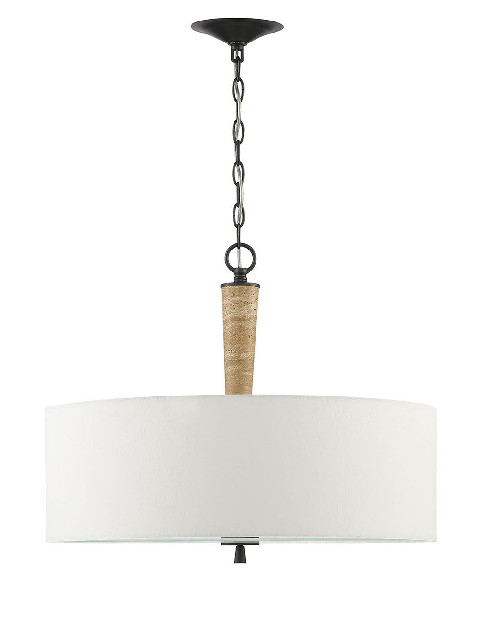 Lumanity Lighting Sullivan Contemporary Travertine 2-Light Drum Chandelier in Oil Rubbed Bronze  9000-2003