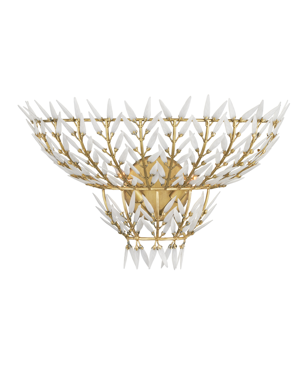 Currey & Co Magnum Opus Wall Sconce in Brass/White 5000-0260