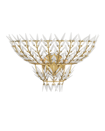 Currey & Co Magnum Opus Wall Sconce in Brass/White 5000-0260