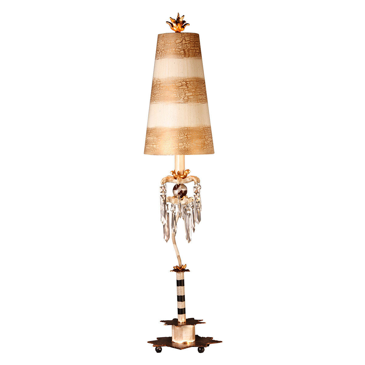 Lucas McKearn Birdland Whimsical Striped Shaded Buffet Table Lamp By Lucas McKearn