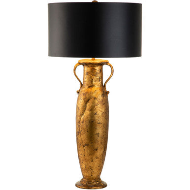 Lucas McKearn Villere Table Lamp in Gold Leaf with Black Shade