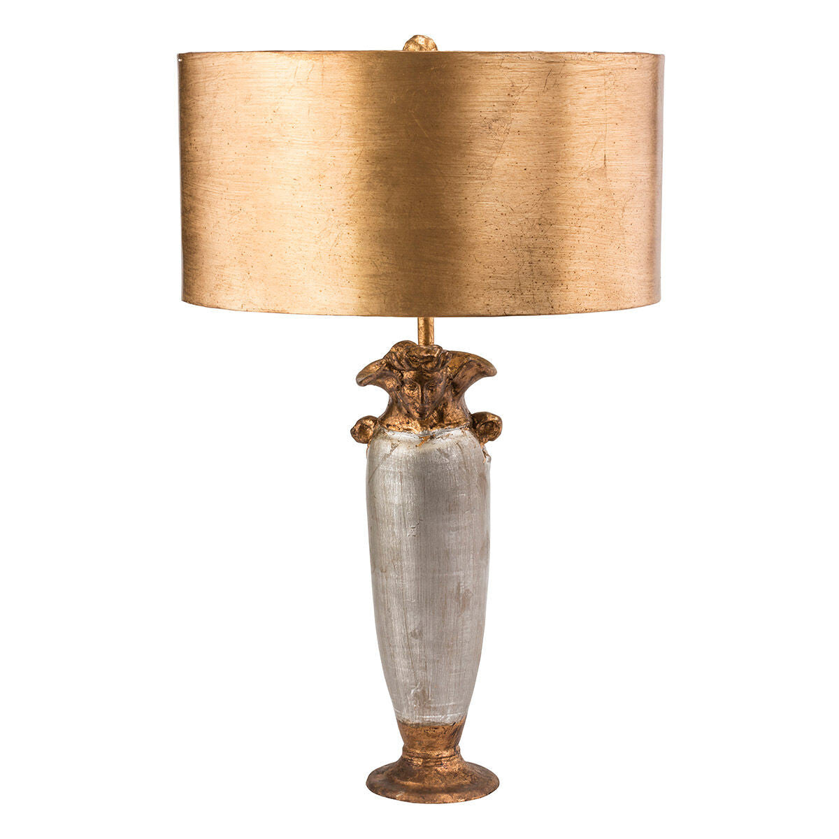 Lucas McKearn Bienville Table Lamp in Gold and Silver with Gold Drum Shade