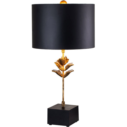 Lucas McKearn Camilia Table Lamp in Matte Black with Gold Accents