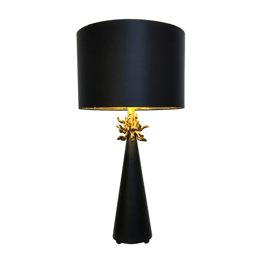 Lucas McKearn Neo Black Buffet Table Lamp By Lucas McKearn with Distressed Gold accents and inside of Shade