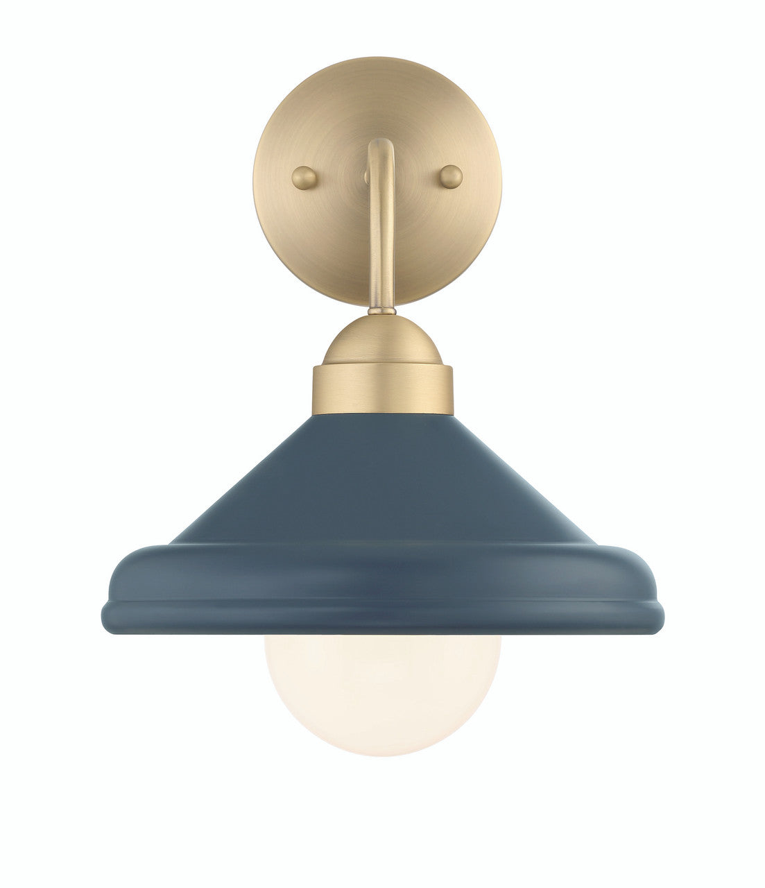 Lumanity Lighting Brooks Matte Navy 10" Wall Sconce Barn Light with Bulb in Painted Matte Navy, Gold Leaf, Satin Brass    L050-0009