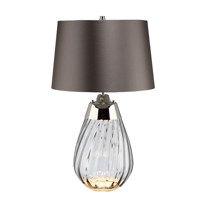 Lucas McKearn Small Lena Table Lamp in Smoke with Brown Shade