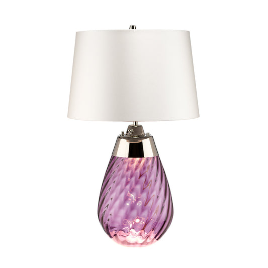 Lucas McKearn Large Lena Table Lamp in Plum with Off White Satin Shade