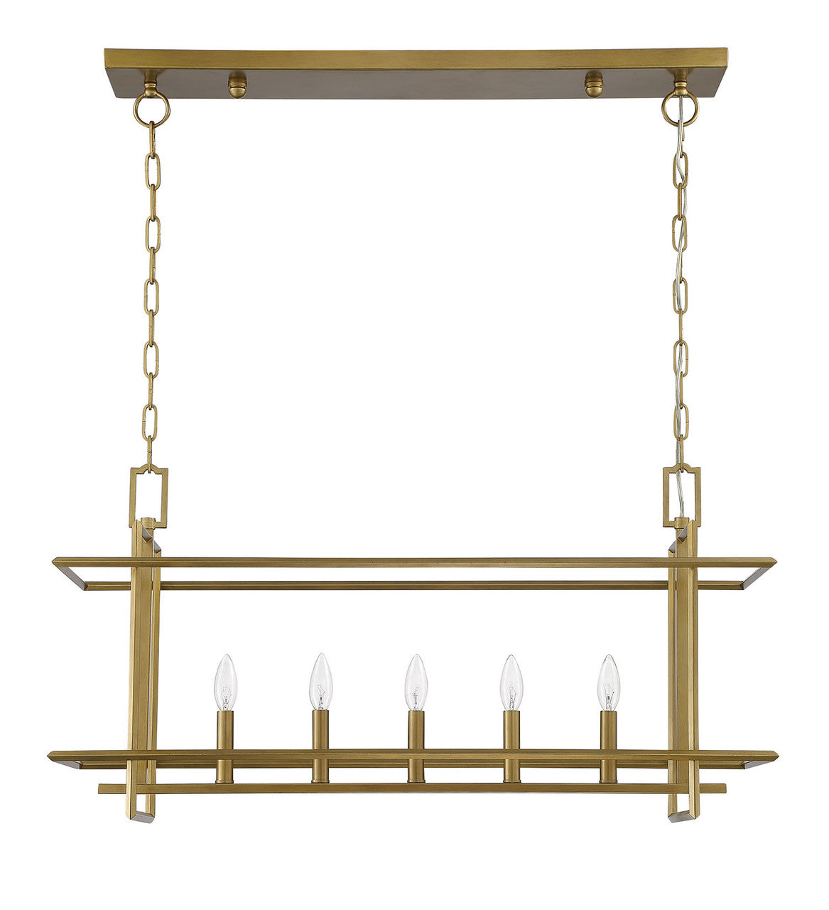 Lumanity Lighting Ormand 5-Light Brass Linear Kitchen Island Pendant in Brass  9000-2008