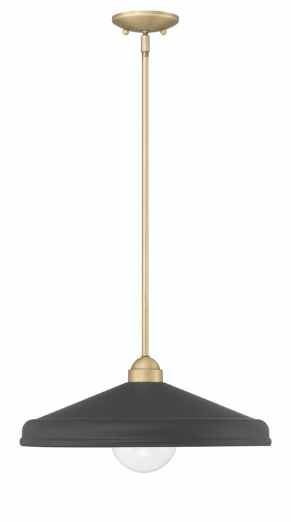 Lumanity Lighting Brooks Matte Black 18" Adjustable Barn Light Pendant in Painted Matte Black, Gold Leaf, Satin Brass    L090-0045