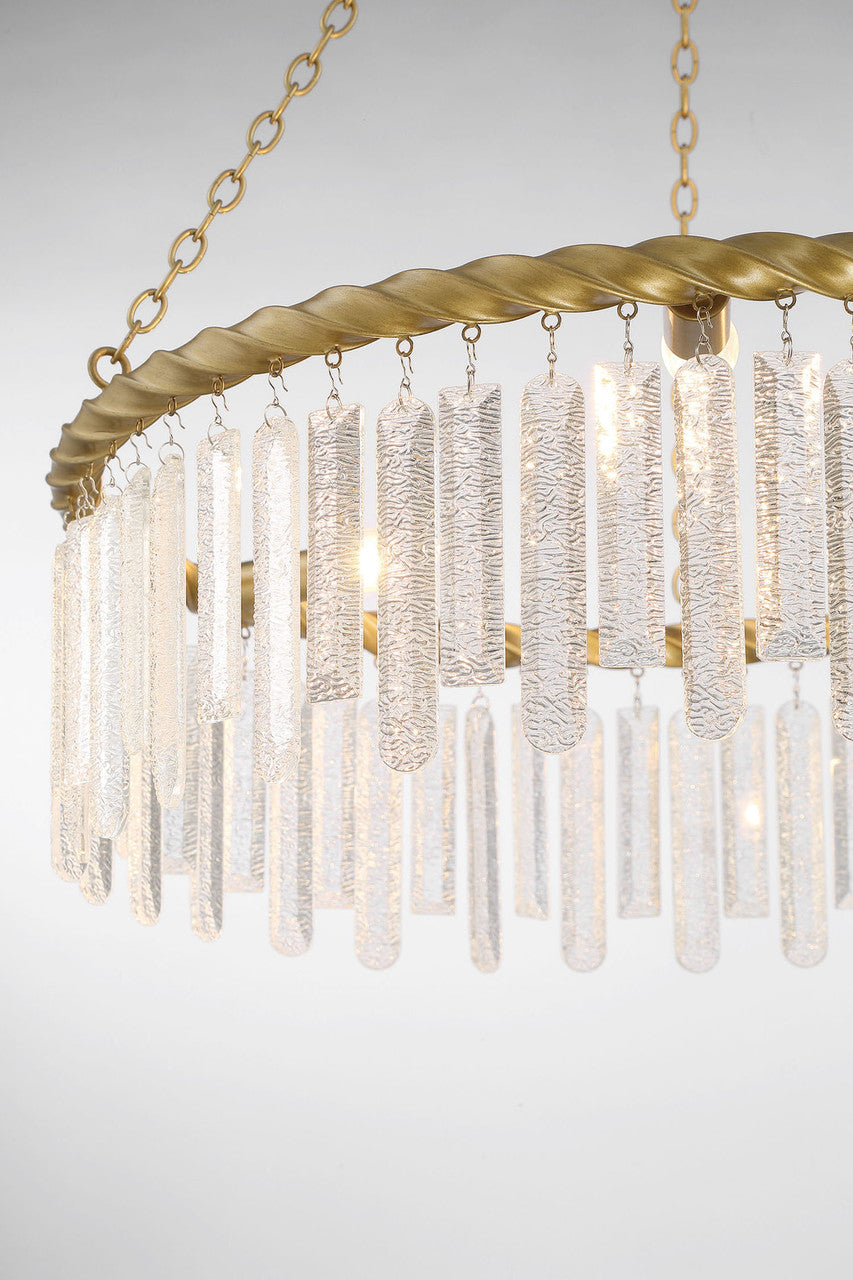 Lumanity Lighting Reverie Brass and Crystal 3-Light Circular Contemporary Chandelier in Brass  L090-0017