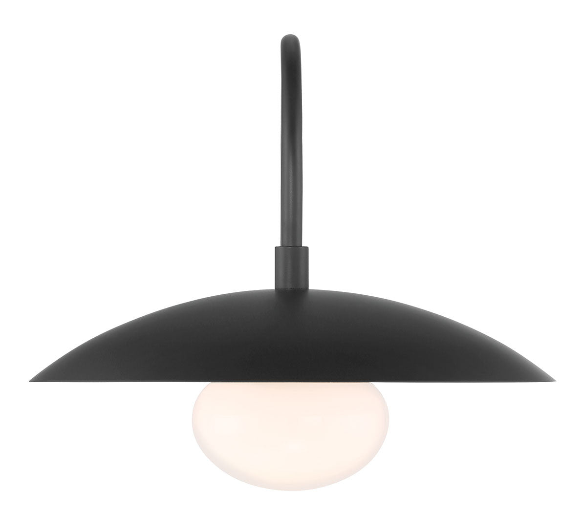 Lumanity Lighting Declan Modern Disc Matte Black 12" Wall Sconce Light in Painted Matte Black, Off White Enamel    L050-0006