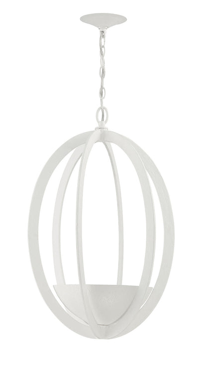 Lumanity Lighting Eclipse 2-Light Contemporary White Oval Chandelier in Gesso White  9000-2004