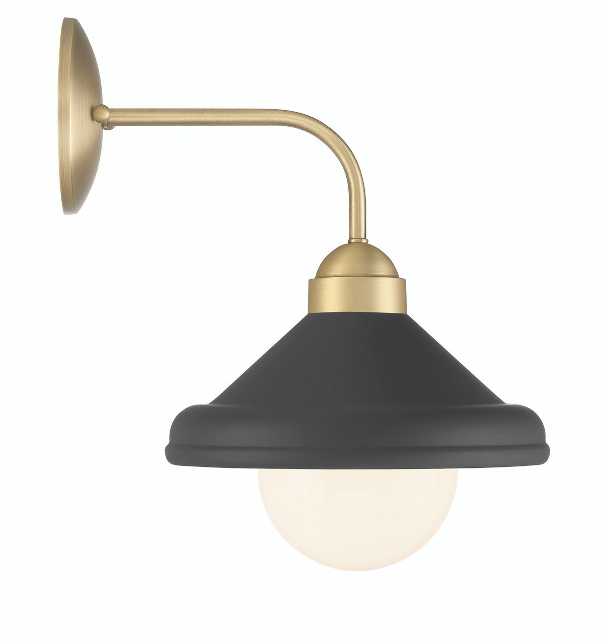 Lumanity Lighting Brooks Matte Black 10" Wall Sconce Barn Light with Bulb in Painted Matte Black, Gold Leaf, Satin Brass    L050-0008