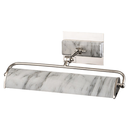 Lucas McKearn Winchfield Medium Picture Light in Polished Nickel and White Marble in Marble WINCHFIELD-PLM-PN-WM