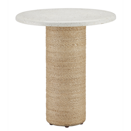 Currey & Co. 22.5" Estrada Rope and Concrete Accent Table 3000-0284