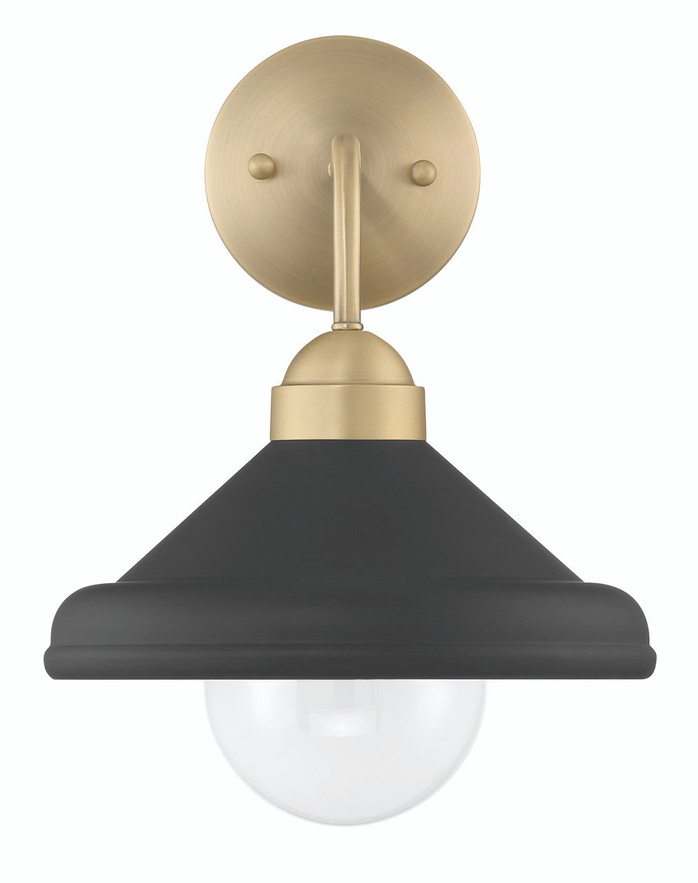 Lumanity Lighting Brooks Matte Black 10" Wall Sconce Barn Light with Bulb in Painted Matte Black, Gold Leaf, Satin Brass    L050-0008