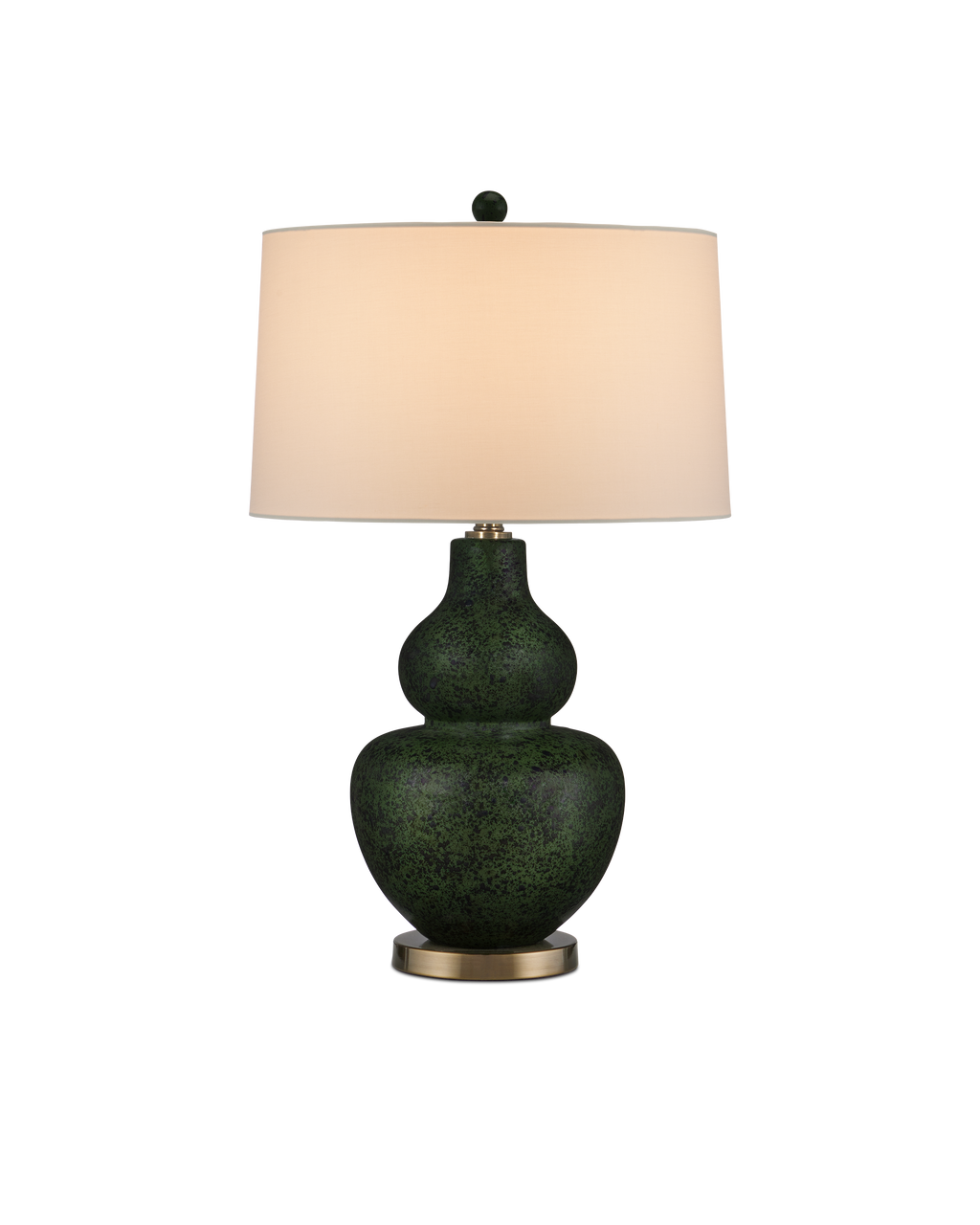 Currey & Co Kinnaird Table Lamp in Moss Green/Antique Brass 6000-0967