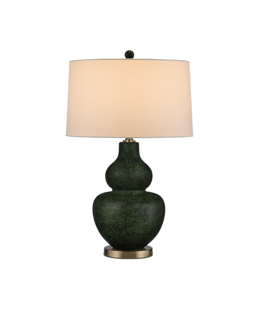 Currey & Co Kinnaird Table Lamp in Moss Green/Antique Brass 6000-0967