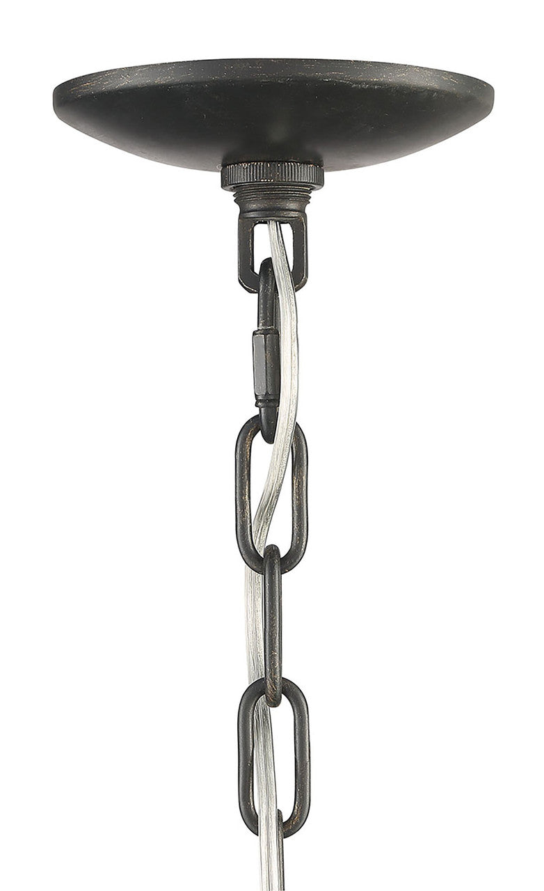 Lumanity Lighting Conduit Large 3-Light Industrial Orb Chandelier in Blacksmith  9000-2005