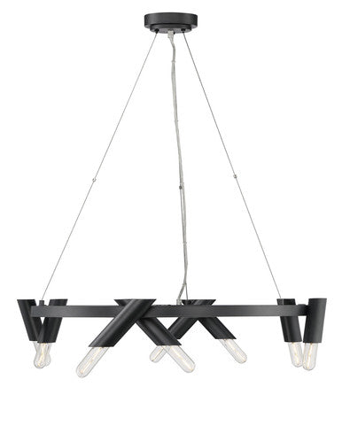 Lumanity Lighting Pipeline 8-Light Unique Modern Wagon Wheel Chandelier in Oil Rubbed Bronze  L090-0018