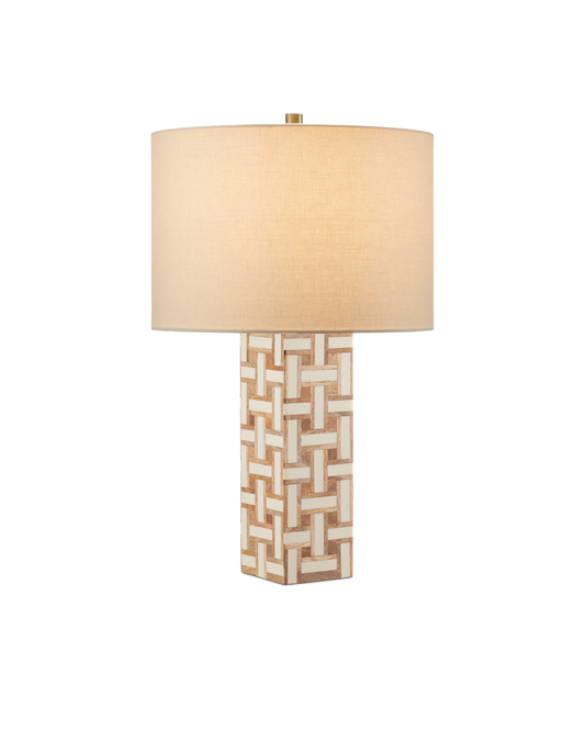 Currey & Co Aarna Cream Table Lamp in Natural/Ivory 6000-0955